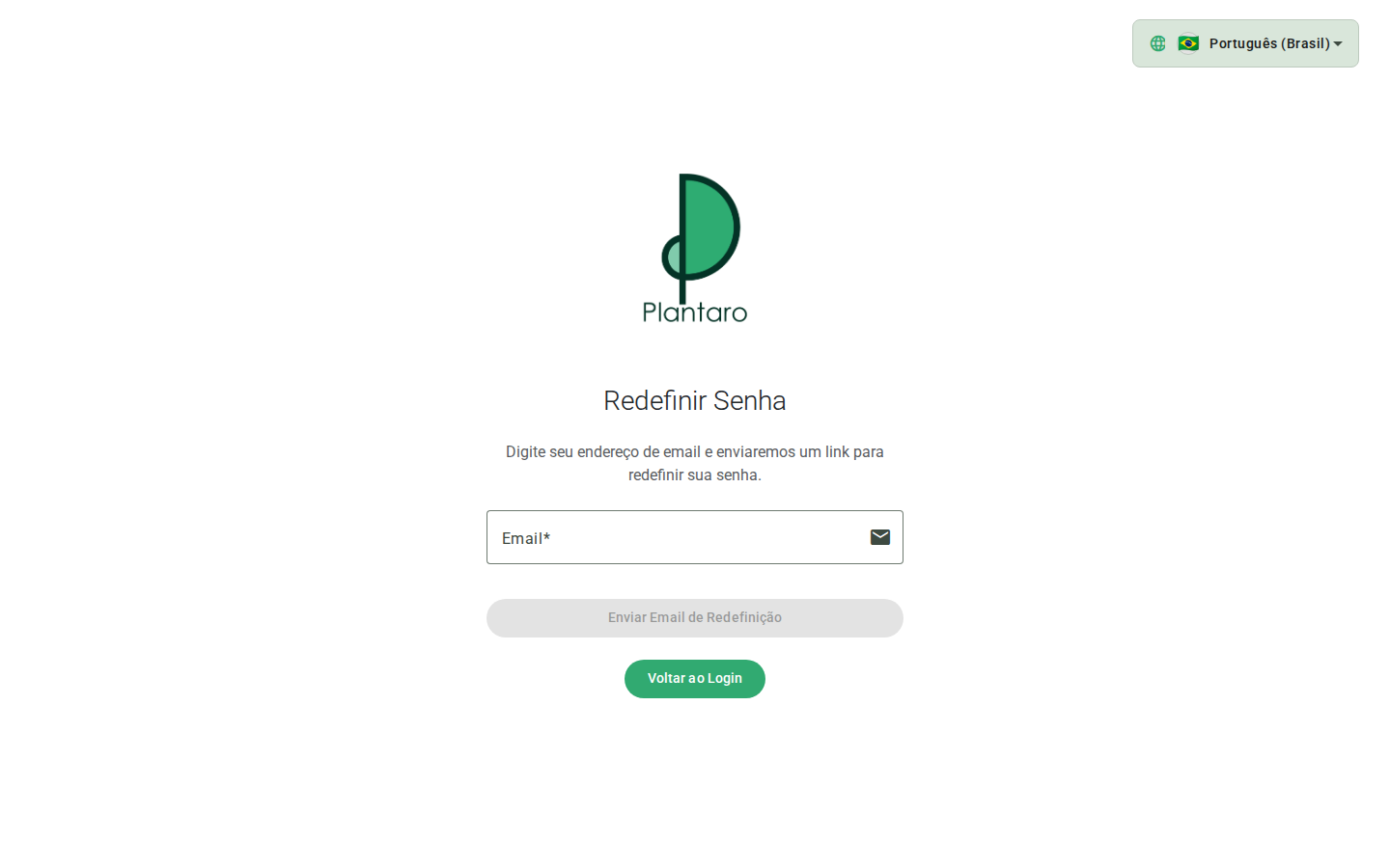 Solicitacao de recuperacao de senha
