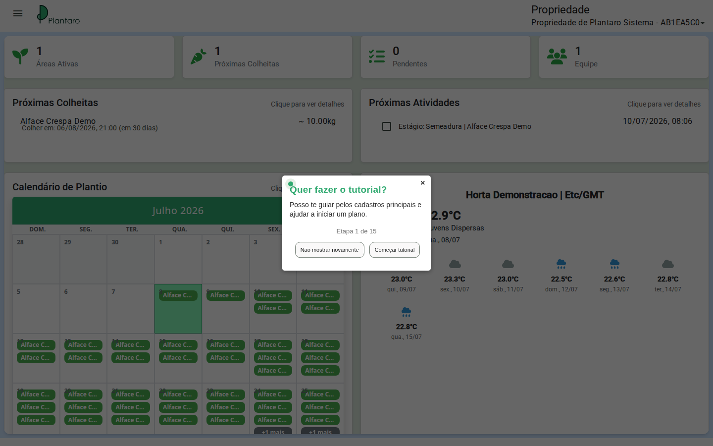 Dashboard with operational data